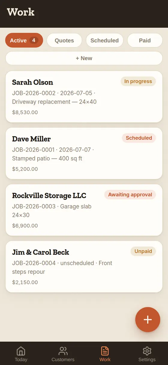 Mission Critical Field Ops — every job from quote to paid, on your phone